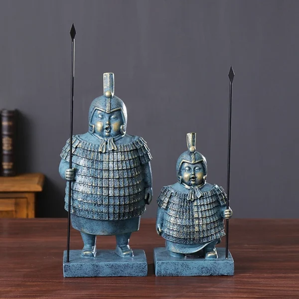 Creative Funny Fat Soldier Vintage Ornaments  Chinese Living Room Office Tv Cabinet Entrance Home Decorations