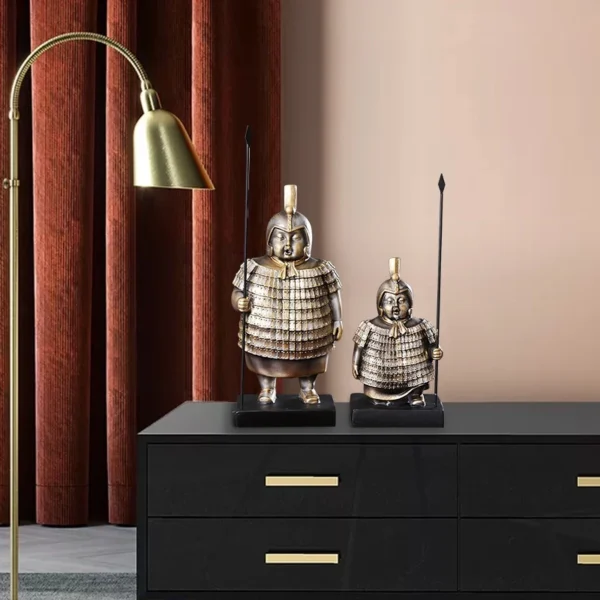 Creative Funny Fat Soldier Vintage Ornaments  Chinese Living Room Office Tv Cabinet Entrance Home Decorations