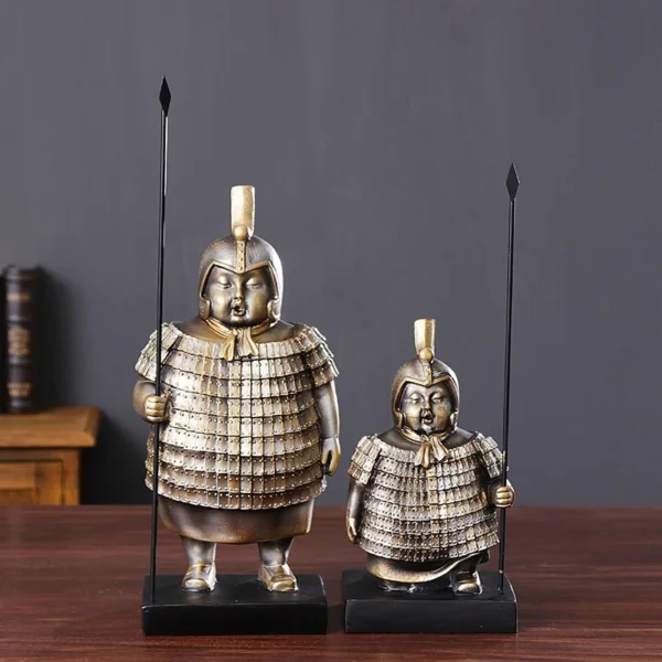 Creative Funny Fat Soldier Vintage Ornaments  Chinese Living Room Office Tv Cabinet Entrance Home Decorations
