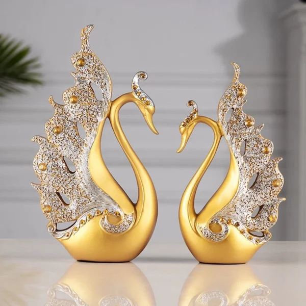 Nordic Light Luxury Love Swan Ornaments Wedding Gifts Living Room Bedroom Entrance Home Accessories Decorations