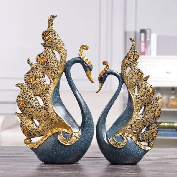 Nordic Light Luxury Love Swan Ornaments Wedding Gifts Living Room Bedroom Entrance Home Accessories Decorations