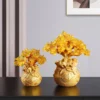 Wholesale Creative Resin Crafts Gold Crystal Money Tree Ornaments Home Living Room Entrance Office Desk Decorations