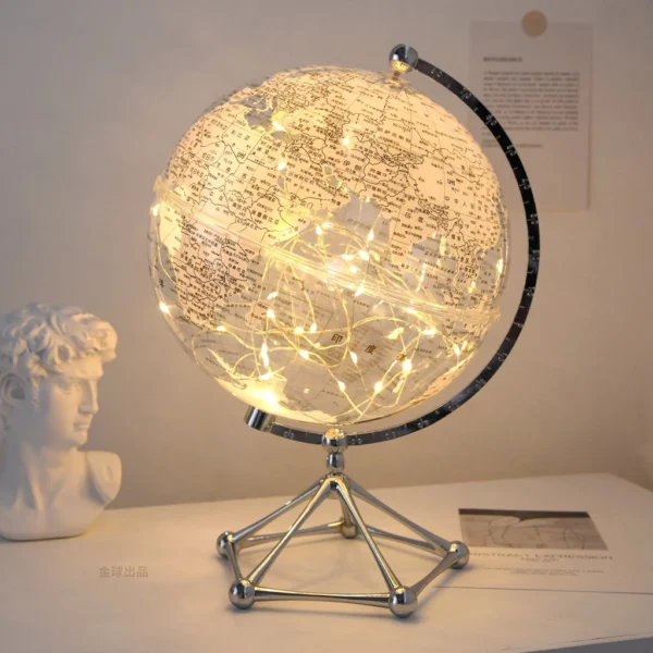 Creative Transparent Globe Ornaments Light Luxury High End Living Room Office Desktop Decoration Large Crystal