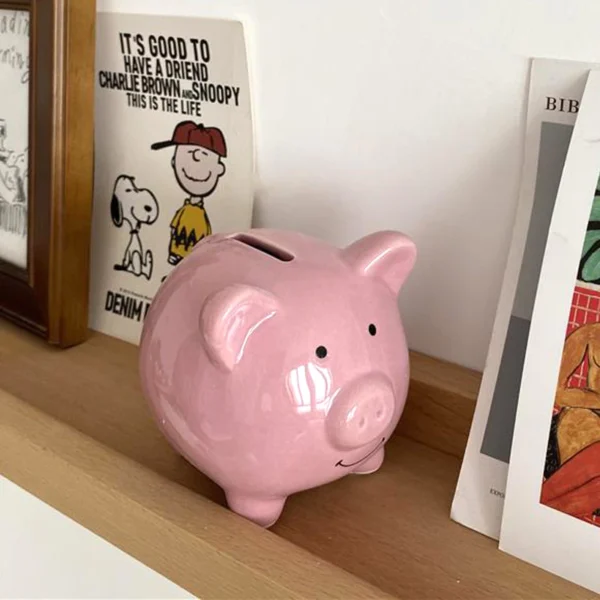 Random Ceramic Piggy Coin Storage Jar Cute Pink Piggy Bank Lovely Money Box Birthday Gift