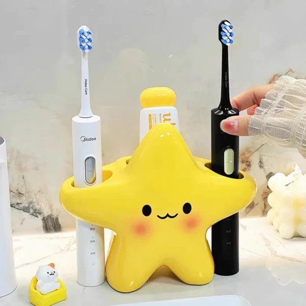Ins Star Toothbrush Holder Ceramic Toothpaste Storage Racks Cute Desktop Ornament