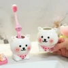 Cartoon Bear Toothbrush Holder Ceramic Storage Rack Toothpaste Bathroom Organizer