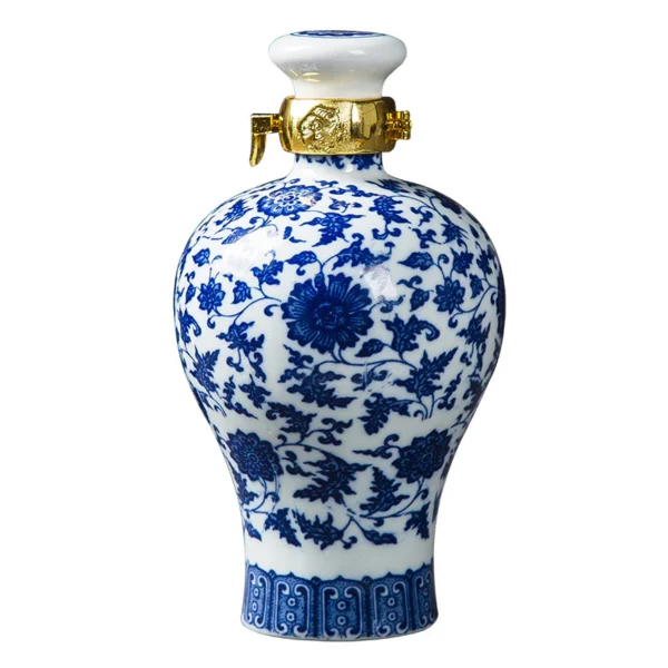 Ceramic Empty Bottle Pot Small Jar Jin Blue White Sealed Good looking Household Portable