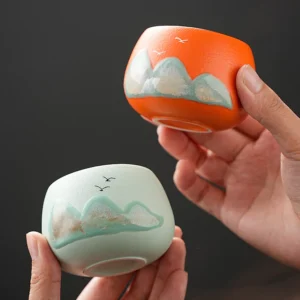 Tea Cup Ceramic Master Cup Personal Single Cup National Trendy Forbidden City Cultural Creative Retro Hand Painted Tea Cup Gift Box Souvenirs