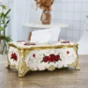 Home Living Room Decoration Supplies European Style Plastic Tissue Box Household Living Room Tissue Box Creative Decoration Paper Box