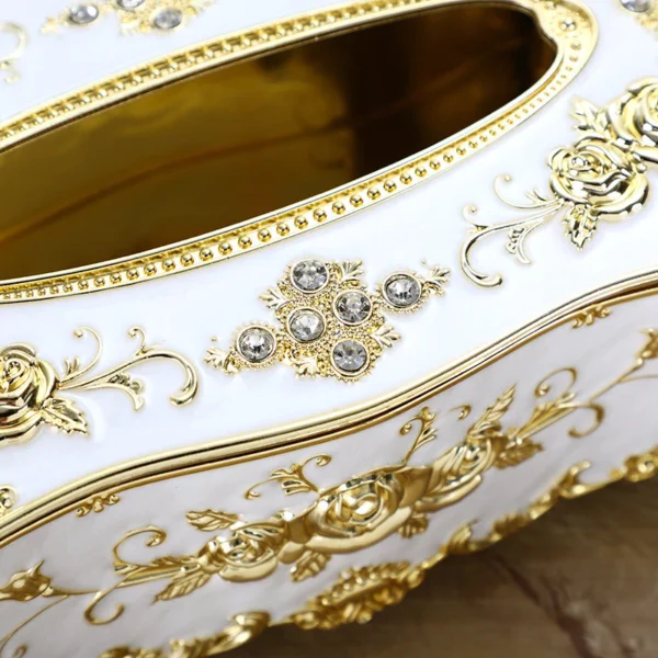 Home Living Room Decoration Supplies European Style Plastic Tissue Box Household Living Room Tissue Box Creative Decoration Paper Box
