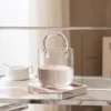 Creative Bag Hand Basket Glass Vase Transparent Hydroponic Flower Arrangement Vase Flower Vessel Dining Table Decoration Shooting