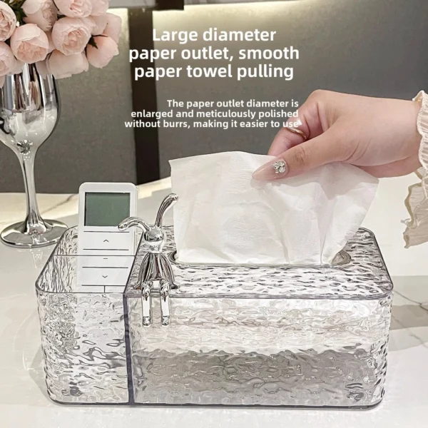 Plastic Tissue Box Living Room High End Light Luxury Paper Box Coffee Table Multifunctional Remote Control Storage Box Paper Box Household