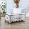 Home Living Room Decoration Supplies European Style Plastic Tissue Box Household Living Room Tissue Box Creative Decoration Paper Box
