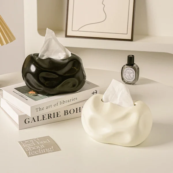 Creative Cream Style Tissue Box Ceramic Living Room Household Desktop Decoration Ornaments Napkin Paper Box Tissue Storage Box