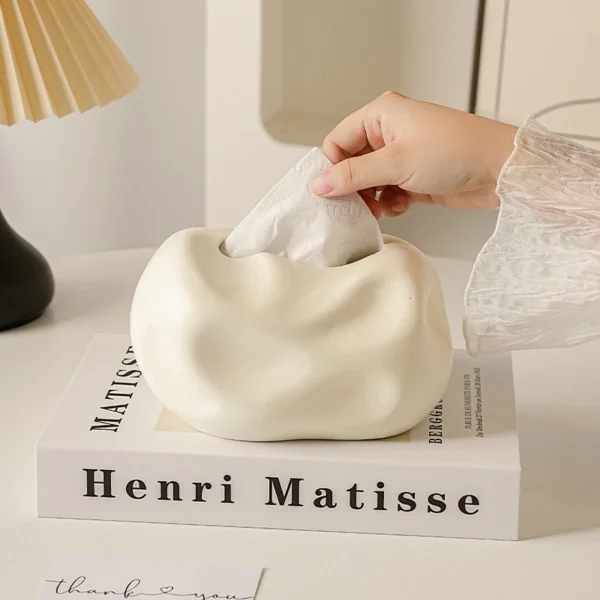 Creative Cream Style Tissue Box Ceramic Living Room Household Desktop Decoration Ornaments Napkin Paper Box Tissue Storage Box