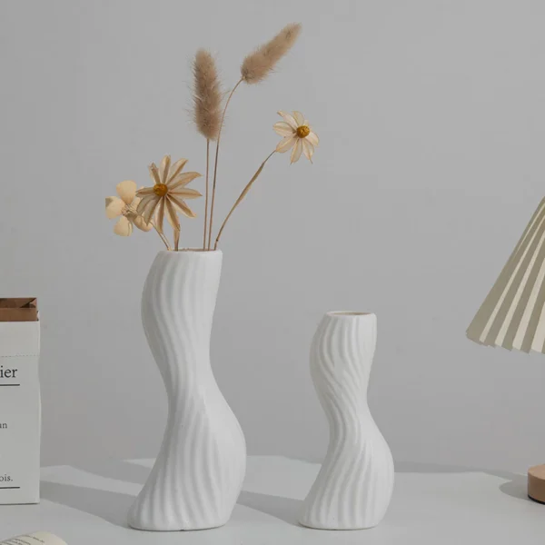 Random Nordic Plastic Vase Creetive Faux Ceramic Ornament Dried Flower Vase Decoration