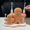 Gingerbread Man Ceramic Toothbrush Holder Xmas Toothpaste Stand Christmas Gifts