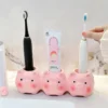 Piggy Toothbrush Holder Cute Ceramic Toothpaste Storage Rack Desktop Ornament