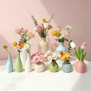 Random Mini Ceramic Vase Multicolor Decoration Vase Living Room Flower Vase Decor