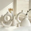 Random Nordic Series Ceramic Vase Solid Color Flower Vessel Creative Irregular Flower Holder Home Decor