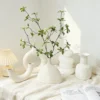 Random Nordic Series Ceramic Vase Solid Color Flower Vessel Creative Irregular Flower Holder Home Decor