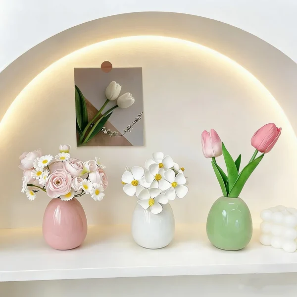 Random Fresh Style Ceramic Vase Ins Ceramics Vase Desktop Artificial Flower Arrangement Vessel