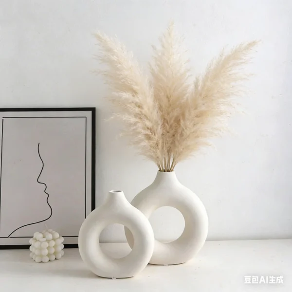 Chinese Style Plastic VaseImitation Ceramic Decorative Vase 1set Flower Arrangement Vase Ornament