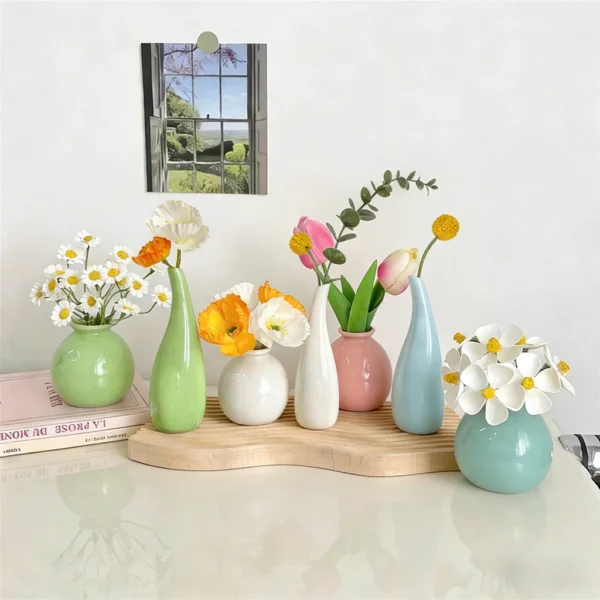Random Mini Ceramic Vase Multicolor Decoration Vase Living Room Flower Vase Decor
